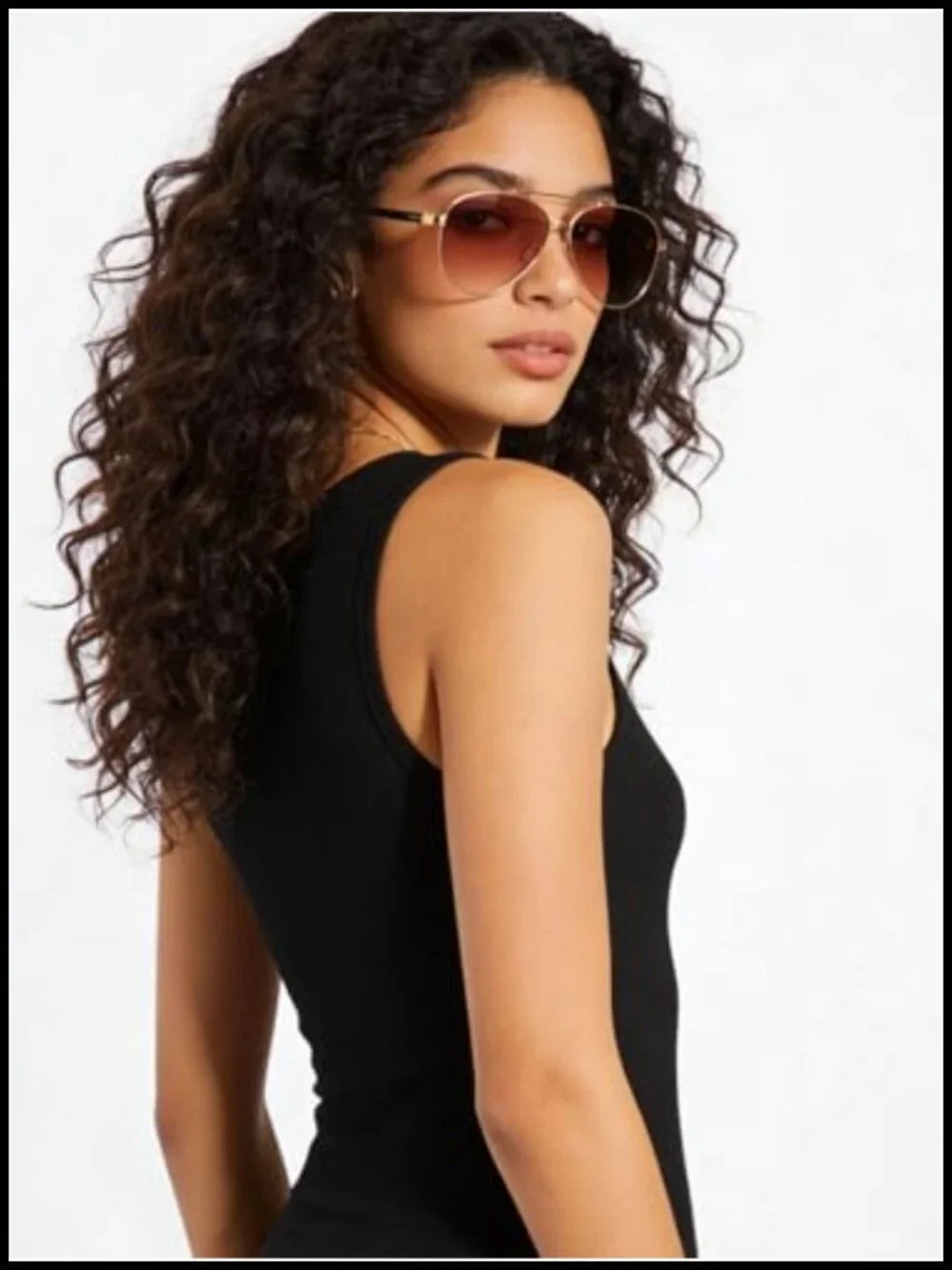 Retro Double Bridge Aviator Sunglasses Metal Frame UV400